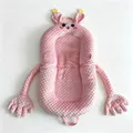 Pink cartoon animal baby lounger nest with soothing dotted plush fabric and long arms - Pink Rabbit Patting Style / Vacuum Boxed