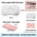 Almohada refrescante transpirable de grado 7A para bebés entre 6 meses y 3 años - 6 Meses-3 Años (Altura 1,5/3 cm) / Rosa (Etapa T1)