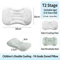 Almohada ergonómica infantil 7A refrescante etapa T2 para 3-6 años 50x30cm en azul - 3-6 Años (Altura 2,5/4 cm) / Azul (Etapa T2)