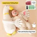 Großes Gans Baby Beruhigungsplüschtier mit Wärmekissen und Fernbedienung - Gansform / Rote Bohnenfüllung / Weiß