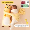 Giraffen Baby Beruhigungskissen mit Klopfvorrichtung und Rote-Bohnen-Wärmekissen - Rentier-Stil / Rote Bohnenfüllung / Gelb