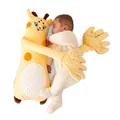 Gelbes Giraffen-Babykissen mit Minky-Punkten und weichen, umarmbaren Armen für Babys - Lange Akkulaufzeit Version / Hirsch