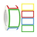 Rotolo di etichette adesive vuote con bordi colorati per organizzazione casa - C482 / 25x45mm (250 Pezzi/Rotolo)