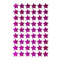 Sheet of 54 holographic magenta star stickers for reward and scrapbooking projects - 15x10cm / 1 Sheet (54 Pieces) / Rose Red