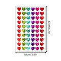 Holographic heart sticker sheet with colorful faceted design, 10x17cm reward stickers - Heart Shape (C1068C) / 1 Sheet