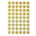 Premium sheet of 54 gold holographic star stickers for kids reward and craft decoration - 15x10cm / 1 Sheet (54 Pieces) / Yellow