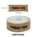 Set di 120 adesivi rettangolari in carta kraft marrone per confezioni regalo e buste - Stile c503 Testo Minimalista / 120 Pezzi/Confezione