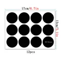 Foglio da 12 etichette adesive nere per barattoli di spezie, impermeabili, 38x38mm - Etichette Tonde (C793)