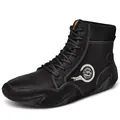 Botas negras clásicas para hombre estilo británico con cuello de calcetín tejido - 38 / Negro