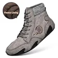 Botas Martin grises estilo británico para hombre con forro polar cálido y punto - 38 / Gris Con Forro Polar
