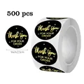 500 pz 1 pollice adesivi nero e oro Thank You per confezioni regalo e chiusura pacchi - Sfondo Nero Testo Oro (KY.R076) / 500 Pezzi/Confezione / Nero