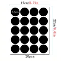 Foglio di 20 etichette circolari a lavagna nera impermeabile per barattoli da cucina, 3,8cm - Multi Piccolo Tondo (C804)
