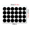 Set di 24 etichette tonde nere cancellabili per barattoli da cucina, diametro 3,8 cm - Tondo Piccolo Denso (C805)