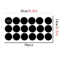 Set di 18 etichette a lavagna nera cancellabili, adesivi in PVC impermeabili da 3,8 cm - Array Tondo (C803)