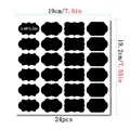 24 etichette adesive nere per lavagna in PVC impermeabile con dimensioni per barattoli - Varietà Retro (C809)