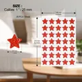 Red laser star stickers for children rewards with 35 pieces per sheet dimension guide. - 14.8*21cm/Sheet / Laser Red