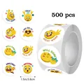 500 pieces roll of yellow smiley face emoji reward stickers for students and teachers 1.5 inch - Smile Pattern (C653) / 38mm (500 Pcs/Roll)