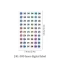 Reflektierende Laser-Digital-Nummernaufkleber 241-300 für Nagellack und Kosmetikflaschen - Zahlen 241 bis 300 (C732)
