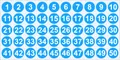 Pegatinas circulares azules numeradas del 1 al 50 impermeables para marcar inventario - 1-50 Números / 1.0cm / Azul