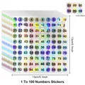 Mehrpack holographische runde Nummernaufkleber 1-100 für Nagellack und Kosmetikflaschen - Zahlen 1 bis 100 (C733)