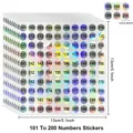 Holografische runde Zahlenaufkleber 101 bis 200 für Kosmetikflaschen Etiketten - Zahlen 101 bis 200 (C734)