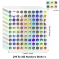 Laser-Hologramm-Nummeraufkleber 201-300 für Nagellack- und Kosmetikflaschen - Zahlen 201 bis 300 (C735)