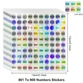 Selbstklebende holografische Nummeraufkleber 801 bis 900 für diverse Kosmetikflaschen - Zahlen 801 bis 900 (C741)
