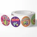 Close-up of children's reward stickers in Spanish with cute cartoon animals - Spanish Cartoon Animal Style (C553) / 500 Pieces/Pack