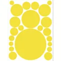 Etiquetas y puntos adhesivos circulares de PVC en color amarillo brillante, tamaños - Amarillo