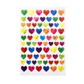 Sheet of colorful holographic heart-shaped reward stickers for children and teachers - Heart (C1067C) / 1 Sheet