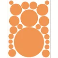 Etiquetas adhesivas circulares naranjas de varios tamaños para oficina y sellado - Naranja