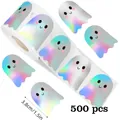 Detail showing 500pcs holographic laser ghost stickers for Halloween party decoration - Holographic Laser Ghost / 500 Pieces/Pack
