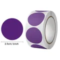 Rouleau d'autocollants ronds violets de 1 pouce pour sceller les enveloppes et décorer - 500 Pièces/Paquet / Violet
