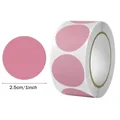 Rouleau de stickers ronds roses de 2,5 cm pour le marquage et le scellage DIY créatif - 500 Pièces/Paquet / Rose