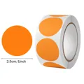 Rouleau d'autocollants ronds orange de 1 pouce de diamètre pour le marquage DIY - Orange