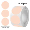 500 pcs autocollants ronds couleur pêche, étiquettes adhésives 2,5 cm/1 po pour DIY - Rose chair