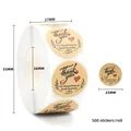 Detailed size specifications for kraft paper round Thank You stickers on a roll. - Supporting My Small Business Style (C196C) / 500 Pieces/Pack (2.5CM)