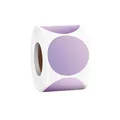 Rollo de pegatinas redondas color lavanda para sellado y manualidades - Código C1117 (C1117) / 500 Piezas/Paquete / Púrpura