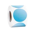 Rollo de etiquetas adhesivas redondas azul claro para empaques y manualidades - Código C1119 (C1119) / 500 Piezas/Paquete / Azul