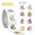 8 cute dinosaur Thank You stickers roll 500pcs 1 inch round labels for small business reward - Cartoon Dinosaur Theme (C115) / 500 Pieces/Pack / 2.5cm