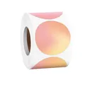 Pegatinas redondas autoadhesivas con degradado rosa y amarillo en rollo para decoración - Código C1120 (C1120) / 500 Piezas/Paquete / Degradado Rosa Amarillo