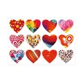 Bogen mit zwölf bunten herzförmigen Graffiti-Aufklebern für DIY-Valentinstags-Geschenkdekoration - Stil C1095 (C1095) / 17.4x19.5cm
