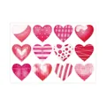 Set mit 12 Valentinstag-Herzaufklebern mit roten und rosa Mustern für DIY-Geschenke - Stil C1096 (C1096) / 17.4x19.5cm