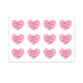 Primer plano de pegatinas de sellado de San Valentín con forma de corazón rosa. - Forma de Corazón (A315) / 12 Pegatinas/Hoja (15.9x10.7cm) / Rosa