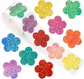 Detalle de rollo de pegatinas de flores láser brillantes para empaque de regalos DIY. - Estilo Flor de Cinco Pétalos (Y213)