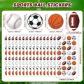 Detalle de dimensiones de pegatinas impermeables de balones deportivos - A8 Pelota Deportiva (A8) / 14x27cm/Hoja