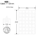 Detail showing 1-inch star sticker size with 35 pieces per sheet specifications - Standard A5 Size / White (C1072)