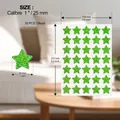 Detailed size guide for green glitter star stickers, 35 pieces per sheet, 25mm diameter. - 14.8*21cm/Sheet / Laser Green