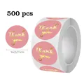 Ρολό με 500 ροζ αυτοκόλλητα Thank You με χρυσό φύλλο 1 ίντσας για κομψή συσκευασία δώρων - Ροζ Χρυσοτυπία Στυλ Υποστήριξης (C475) / 500 Τεμάχια/Συσκευασία