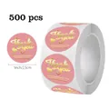 Roll of 500 pink gold foil Thank You stickers for small business gift packaging - Pink Gold Stamping Supporting Style 2 (C1066) / 500 Pieces/Pack